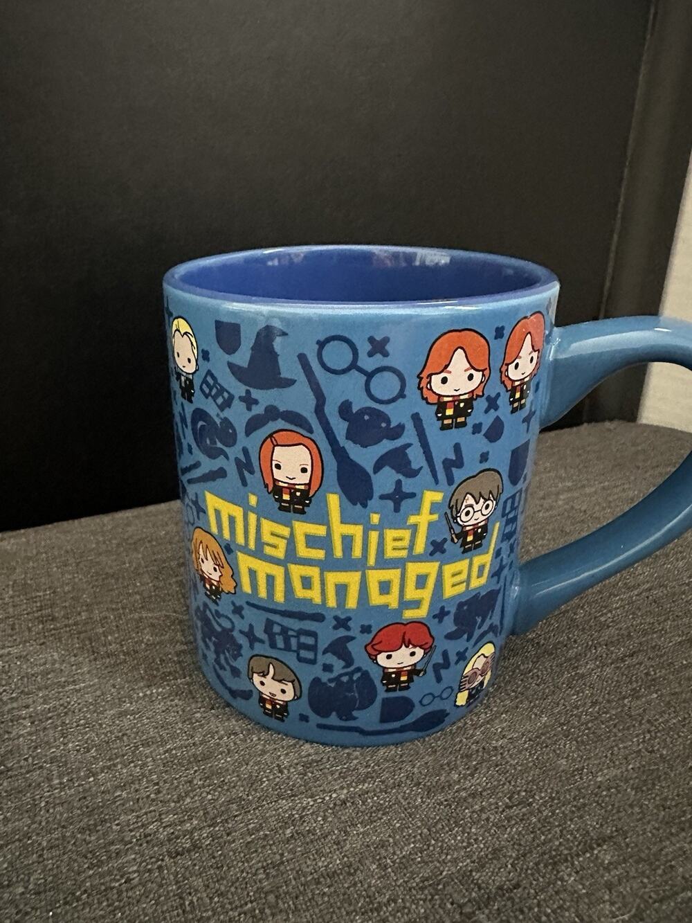 Harry Potter Mischief Managed 14 Oz Ceramic Mug Silver Buffalo 2019 Blue